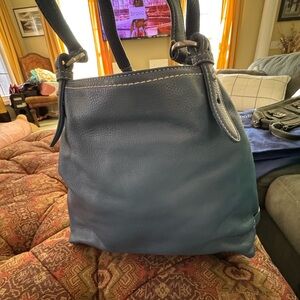 Cole Haan Blue Leather Tote Bag
